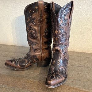 Lucchese Fiona western studded cowgirl boots
